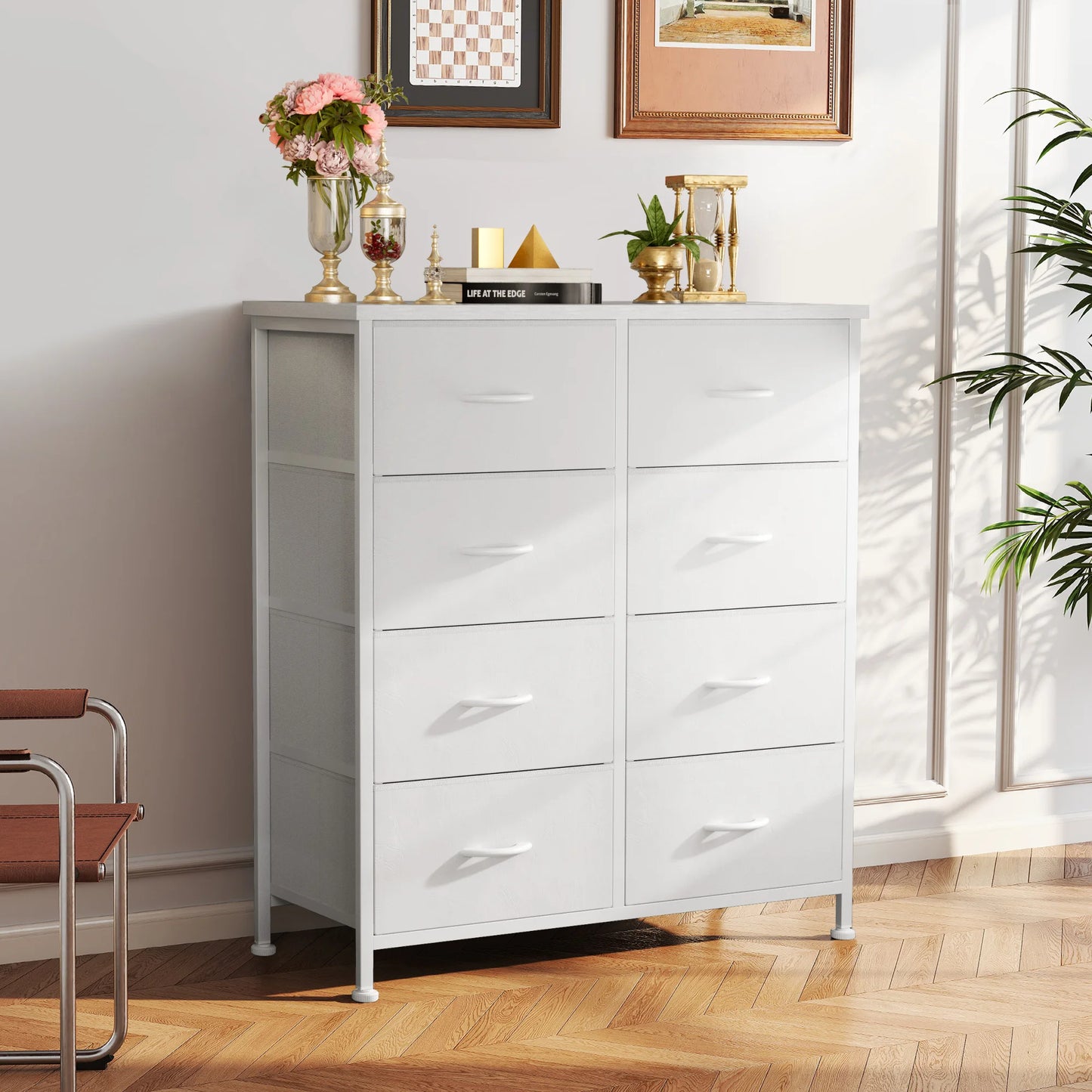 JHK Dresser Wardrobe With 8 Drawers Steel Frame Storage Cabinet