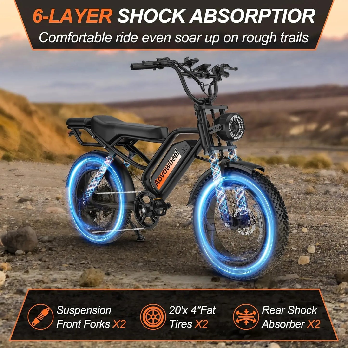 AOVOPRO AW2PRO Fat Tire Electric Bike 1500W Offroad Performance