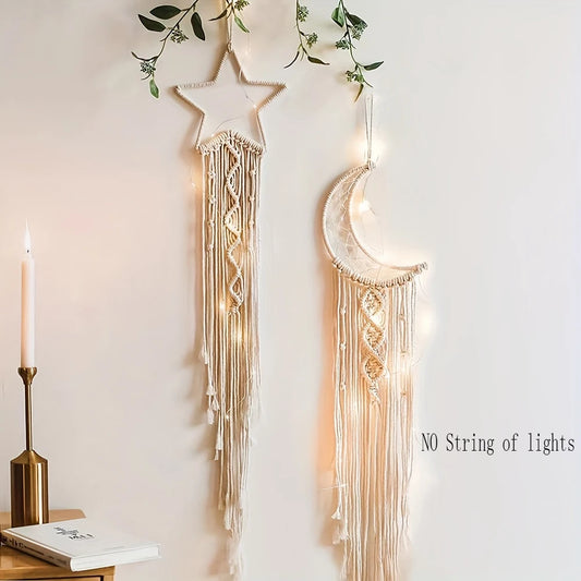 Dromenvanger Star and Moon Woven Pendant Home Decor Bedroom