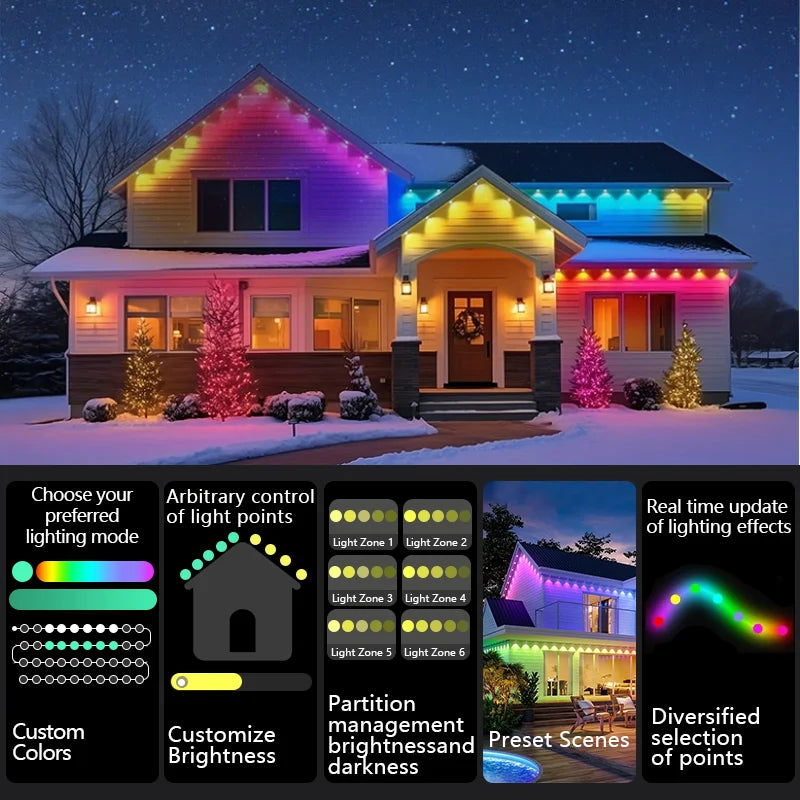 MIMIRGB Smart RGBIC Outdoor Lights With 75 Scene Modes