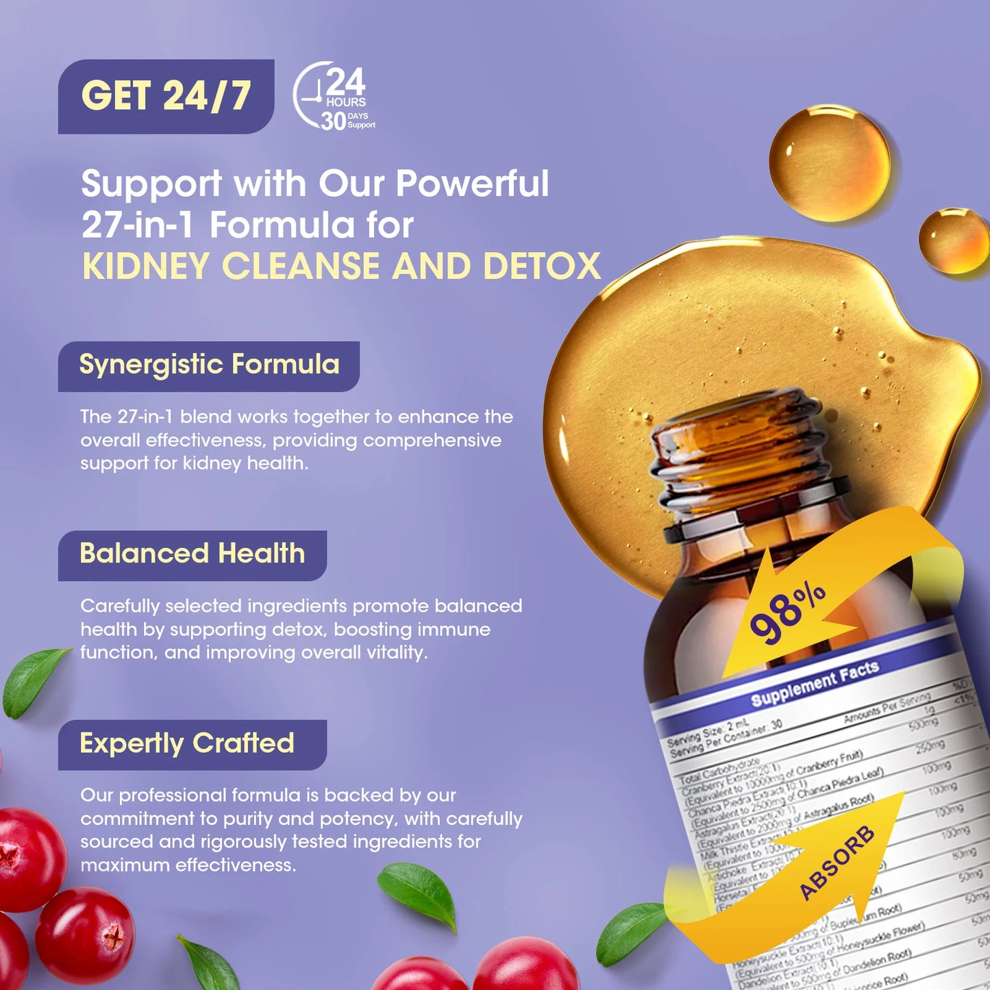 IMATCHME Kidney And Liver Detox Drops With Milk Thistle