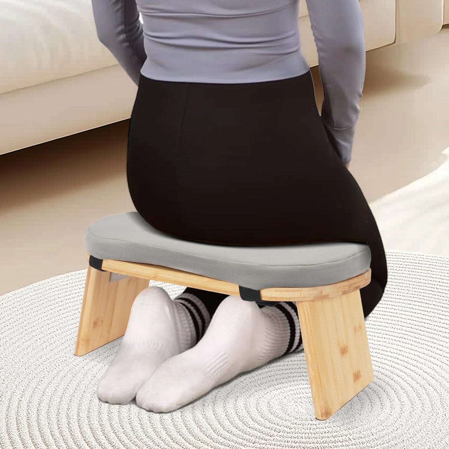 Bymaocar Foldable Meditation Bench For Home Kneeler Yoga Prayer