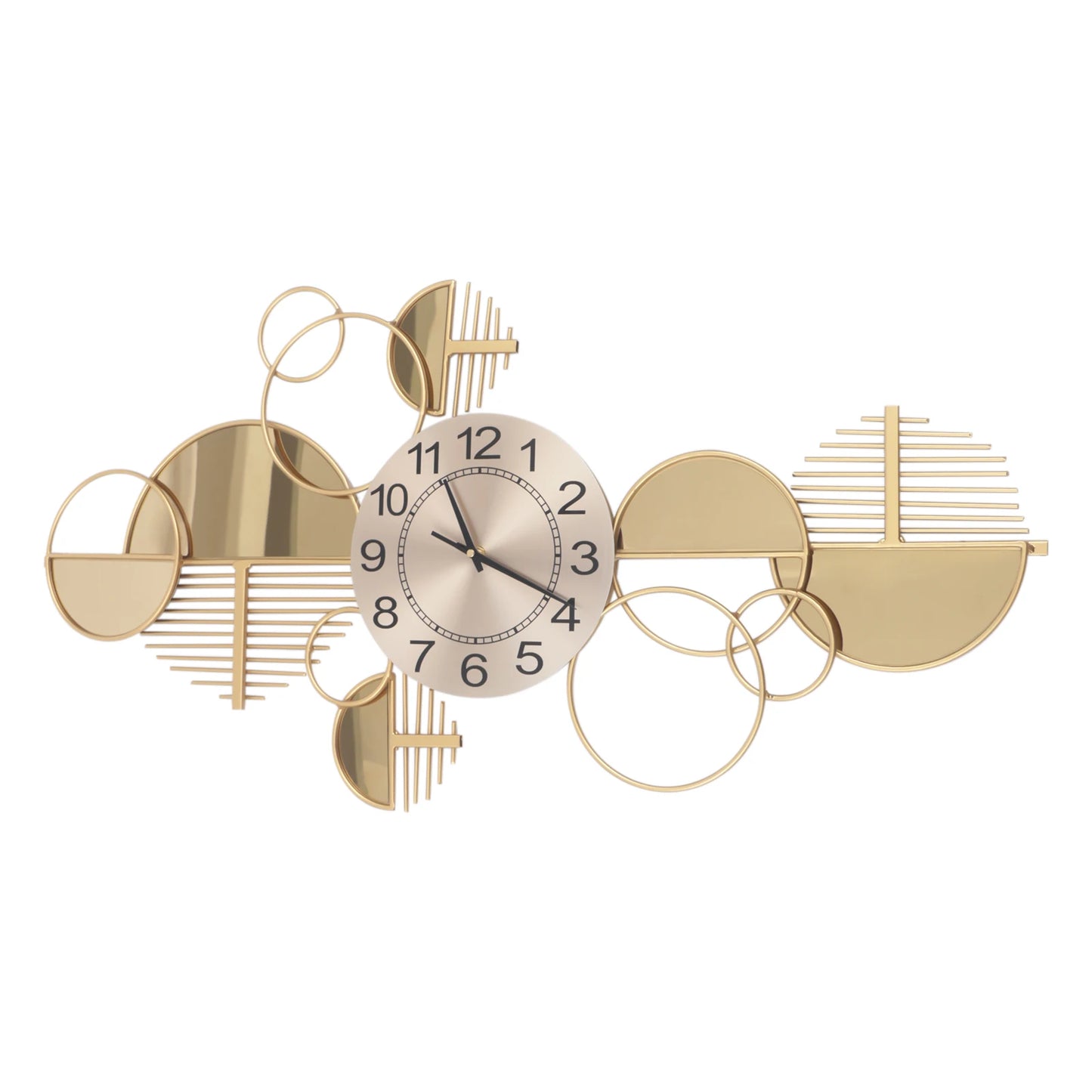 Creative Modern Metal Wall Clock, Silent Battery Operated, Minimalist Decor
