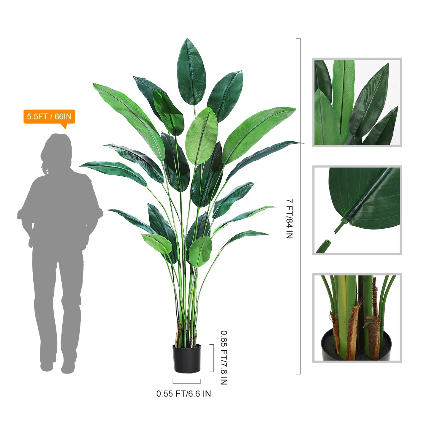 Studyset Artificial Bird of Paradise Plant for Indoor Outdoor Decor