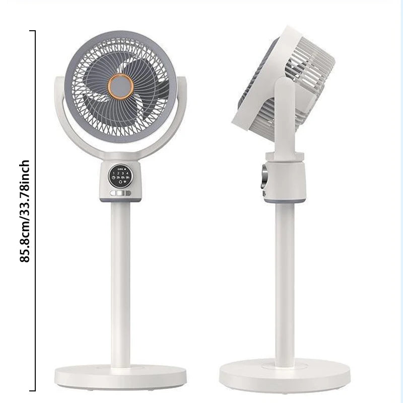 BALASHOV USB Rechargeable Floor Fan Silent Turbine With Timed Operation