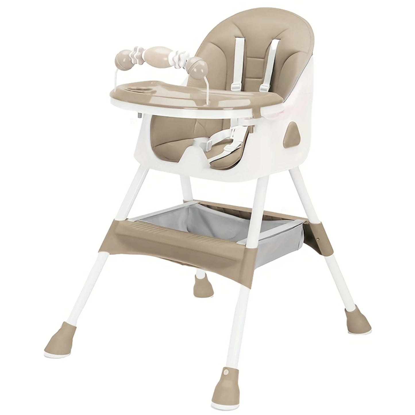 PIORLADO Foldable Baby High Chair Antislip Pad And Toy Rack