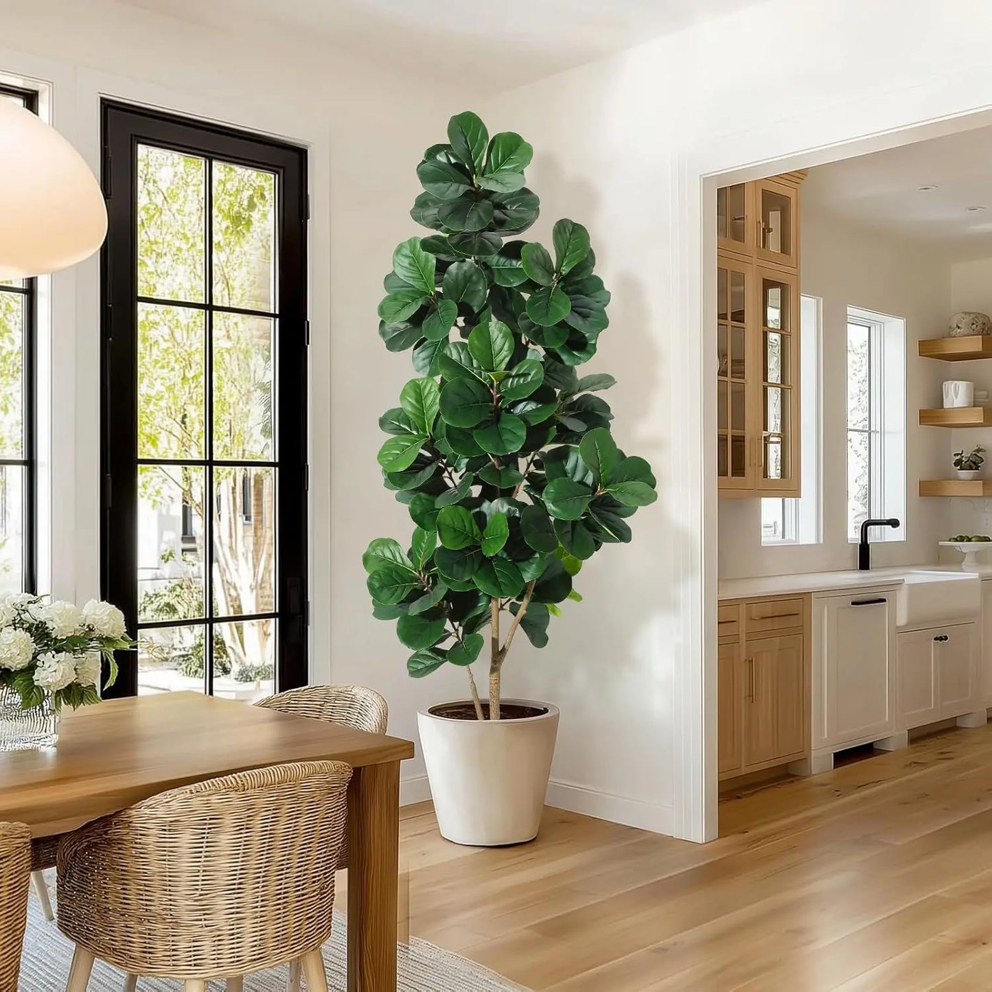 HiMISS Fiddle Leaf Fig Tree Artificial In Planter Pot Decor