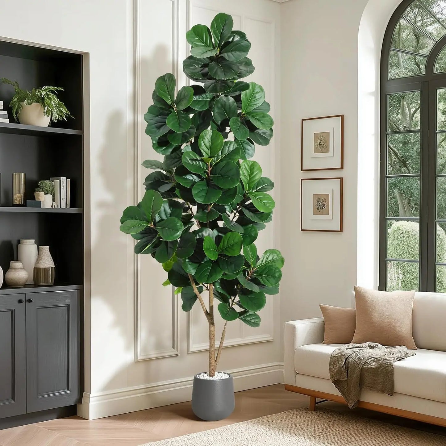 HiMISS Fiddle Leaf Fig Tree Artificial In Planter Pot Decor