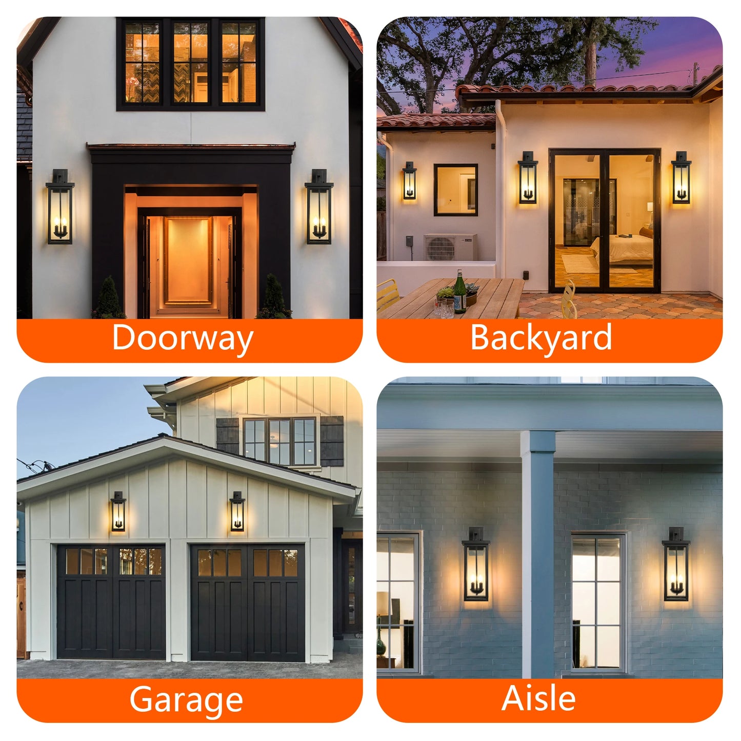 ARLGSITE Outdoor Wall Lantern Dusk To Dawn Sensor Clear Glass