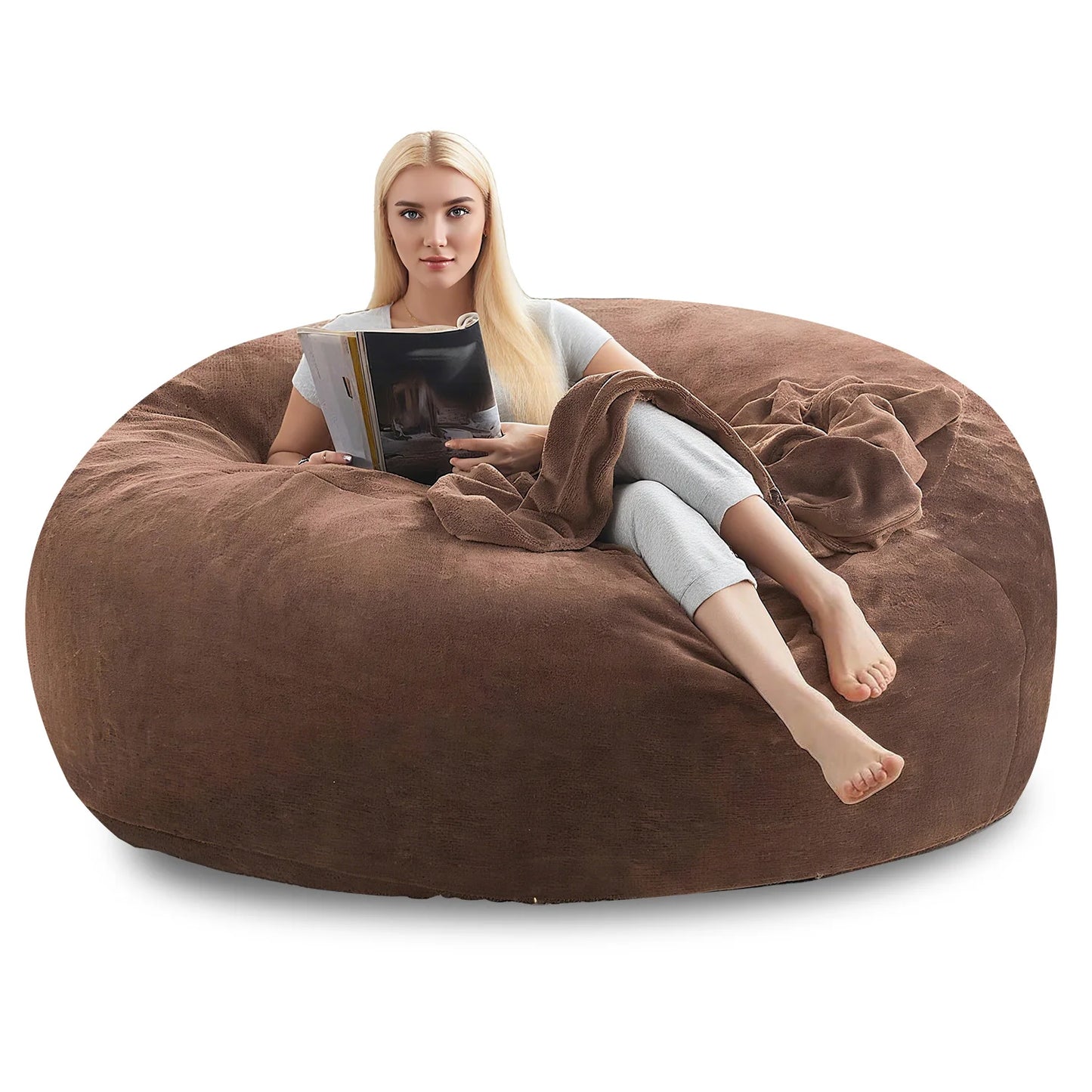 Memory Foam Beanbag Chair With Washable Flannel Cover