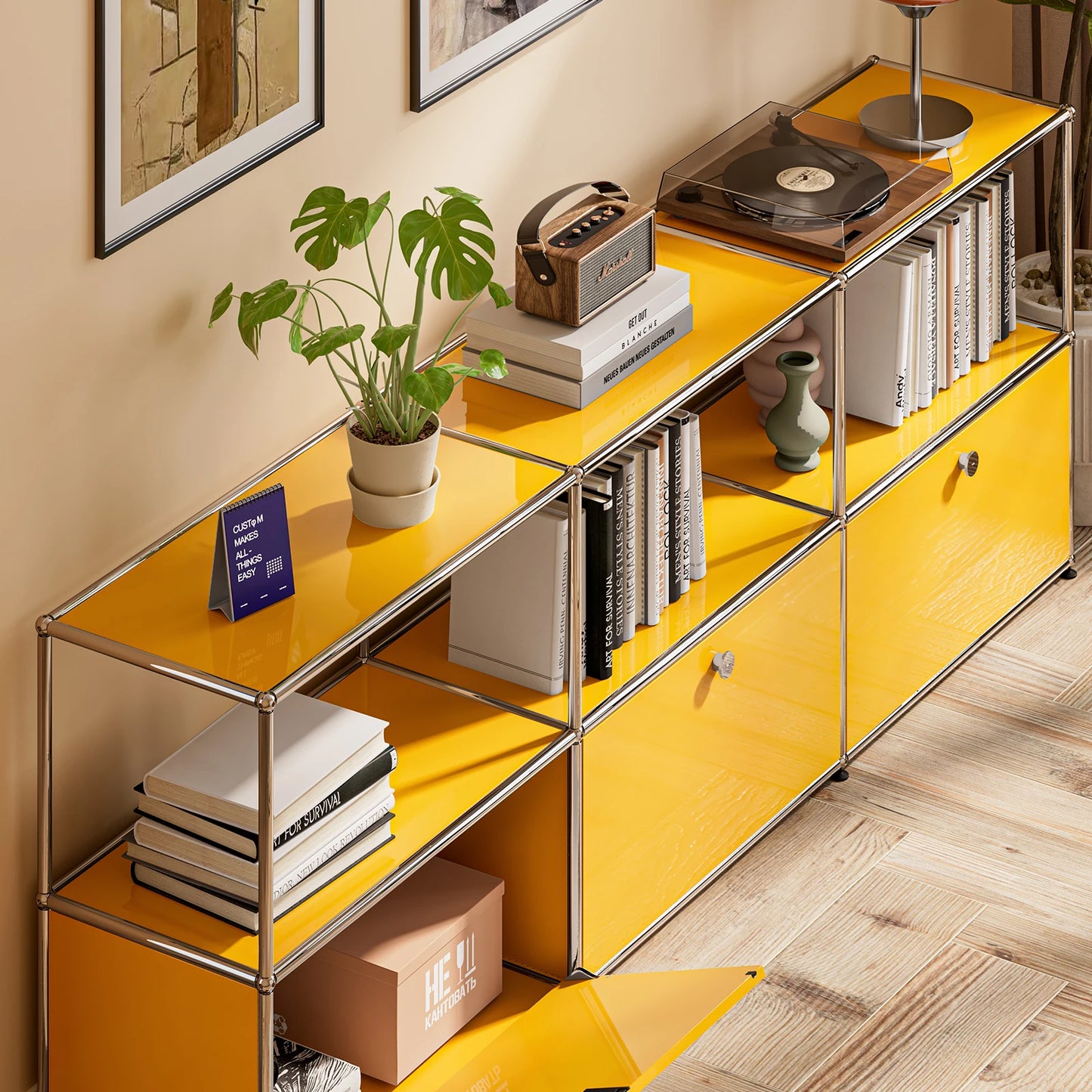 Modern Stainless Steel Storage Cabinet And TV Stand