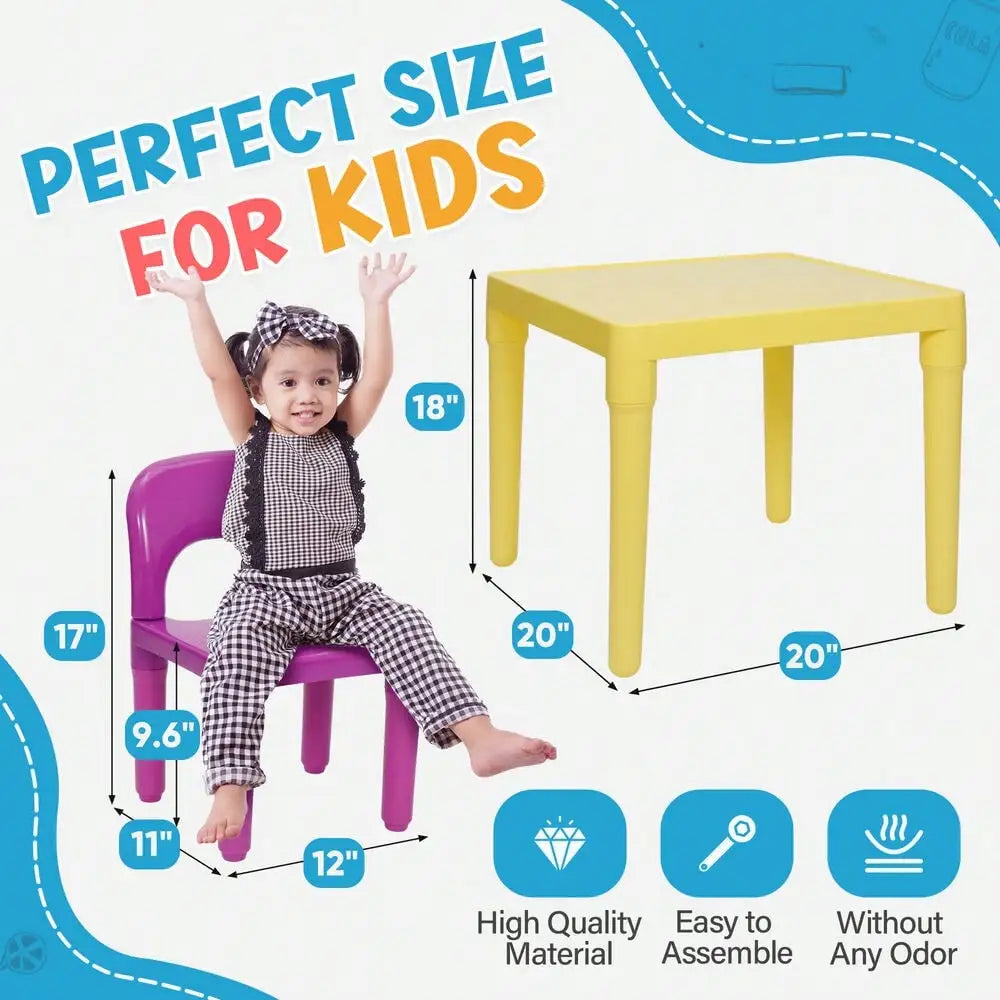 Kids Table And 4 Chairs Toddler Play Set