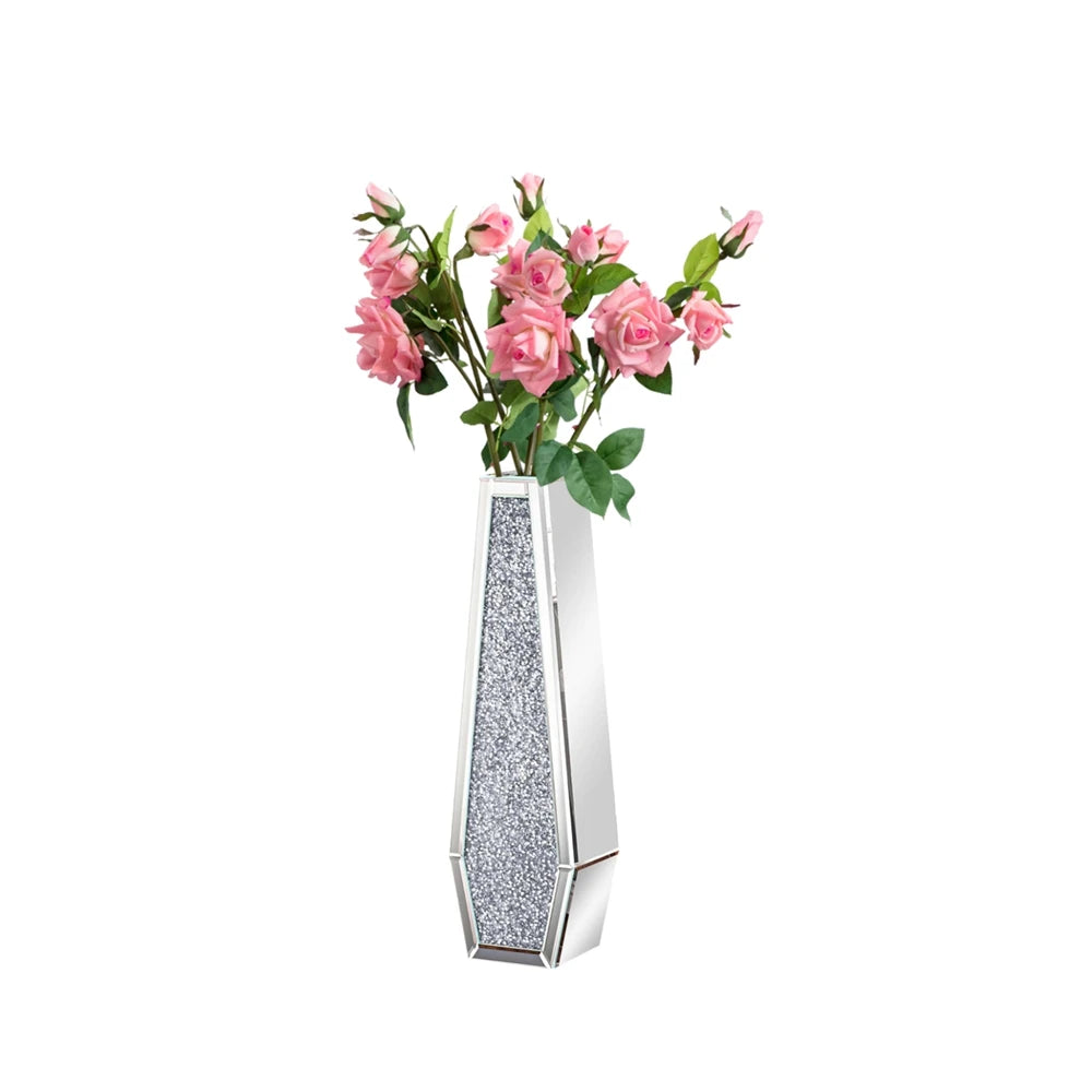 Luxury Crushed Diamond Mirrored Floor Vase