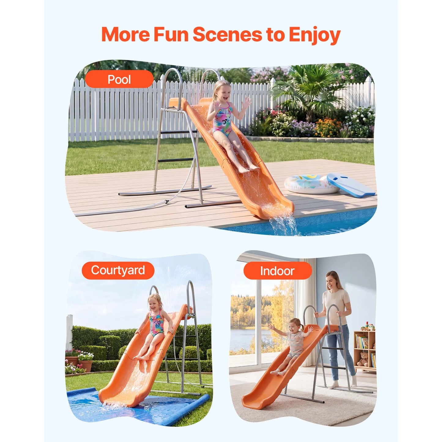 Water Slide With Built In Sprinkler For Backyard Fun