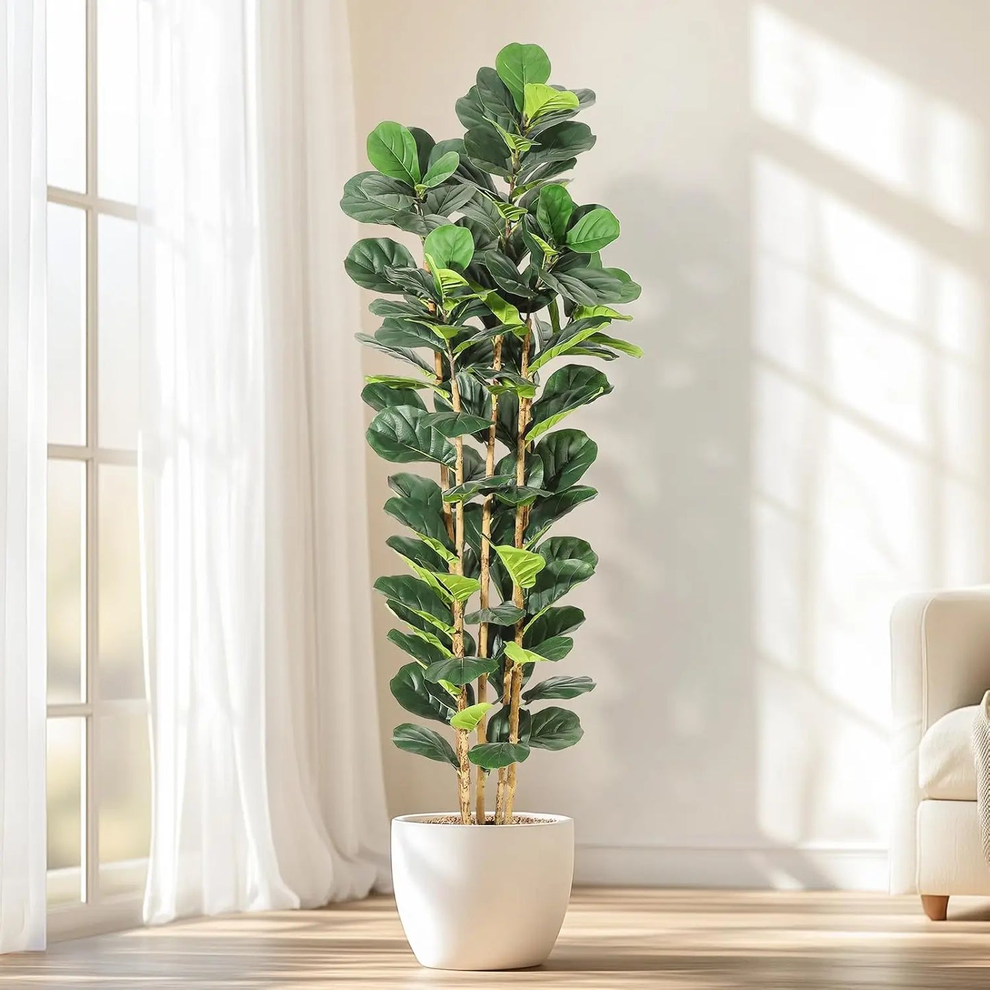 HiMISS Artificial Fiddle Leaf Fig Tree With Pot For Home Decor