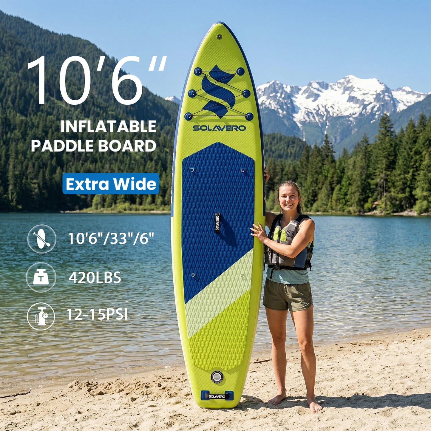 Inflatable Stand Up Paddle Board With Accessories And Carry Bag