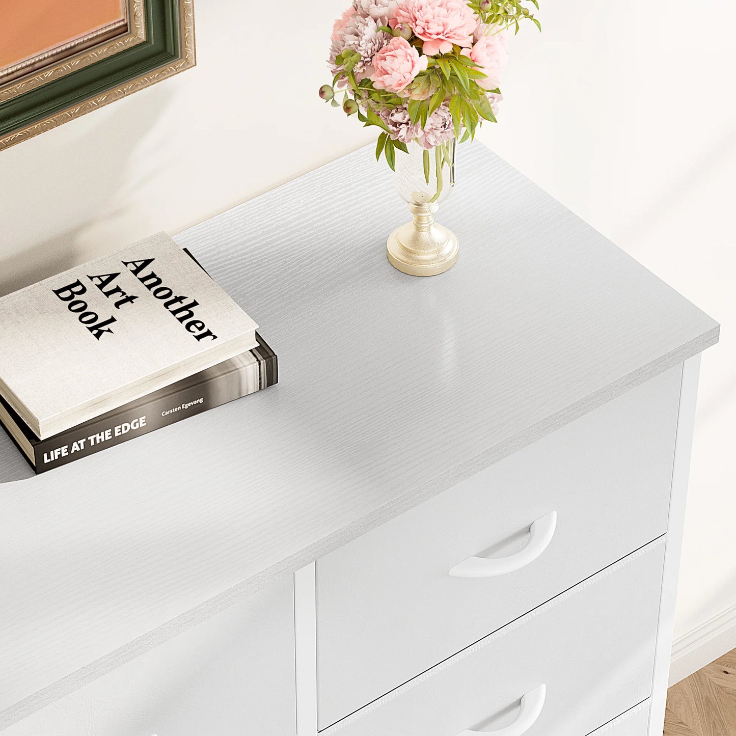 JHK Dresser Wardrobe With 8 Drawers And Steel Frame