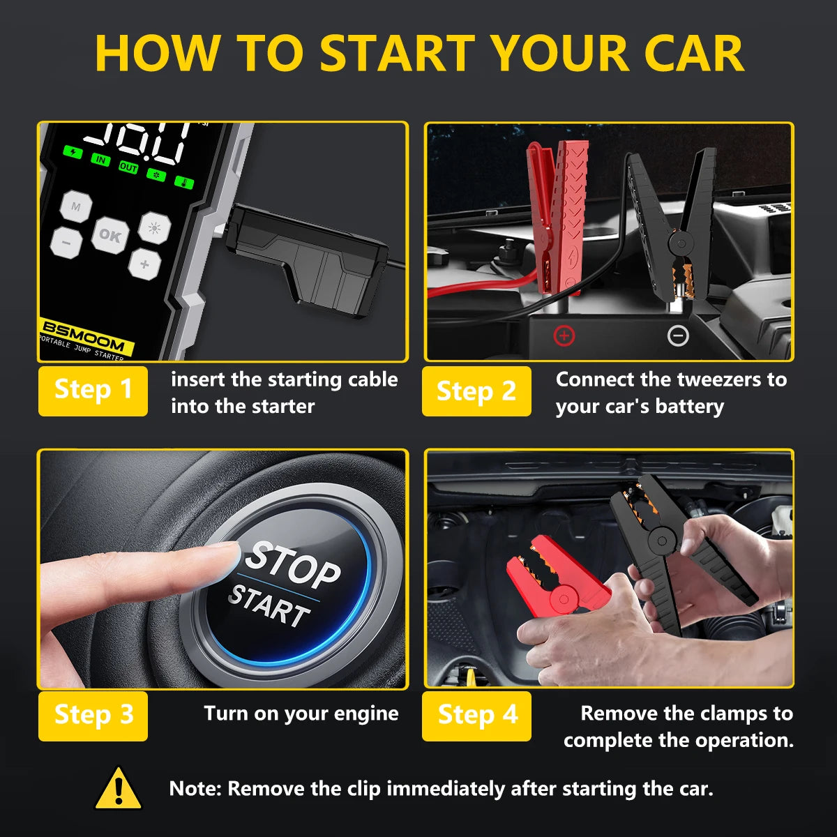 BSMOOM Car Jump Starter With Air Compressor 6000A Portable