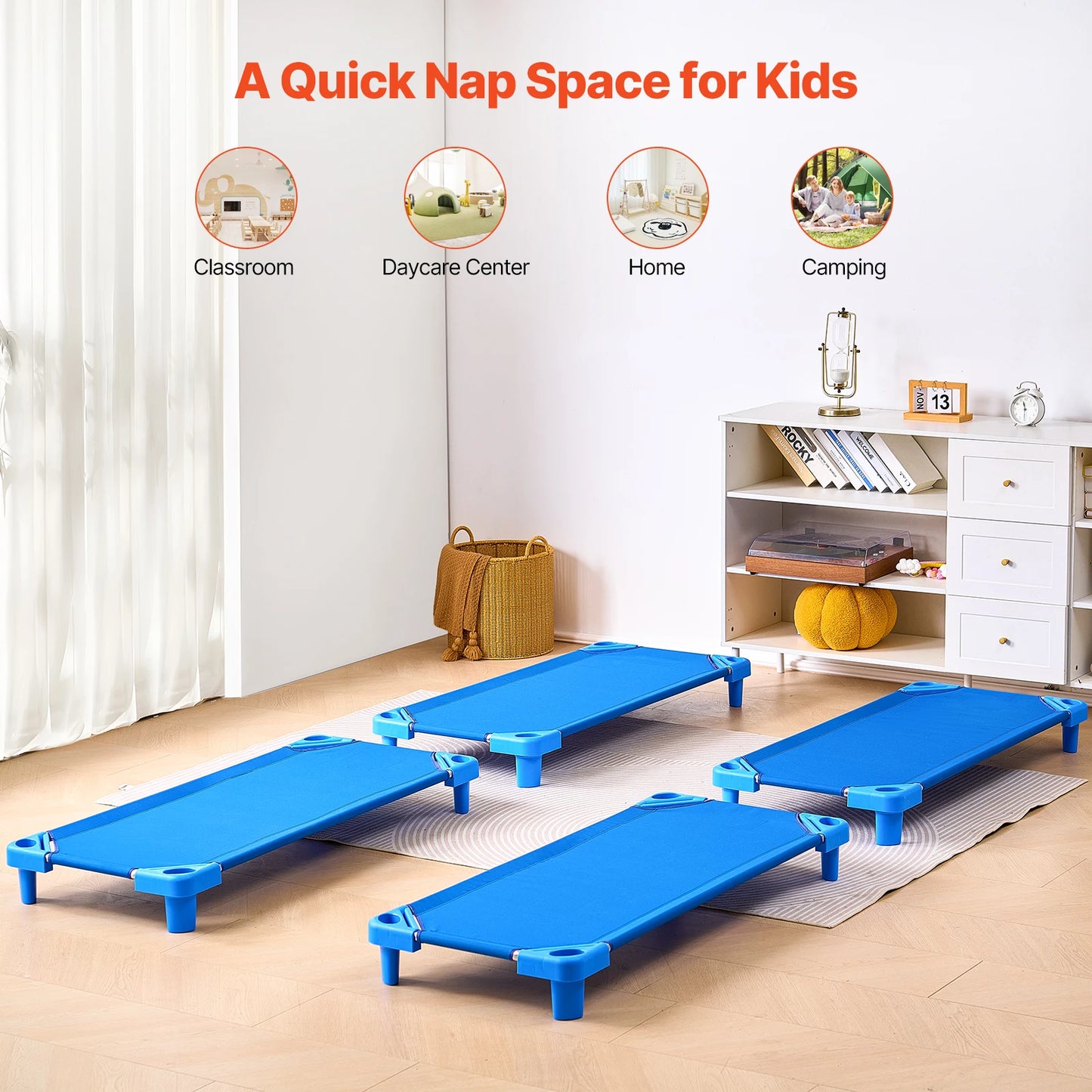 VEVOR Stackable Kiddie Cots Pack Of Four Or Six For Preschool Daycare