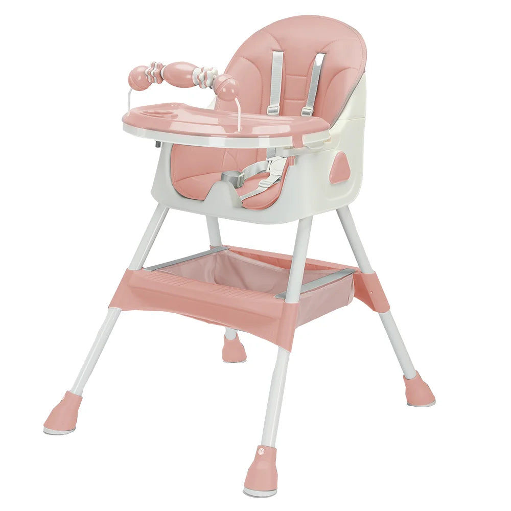 PIORLADO Foldable Baby High Chair Antislip Pad And Toy Rack