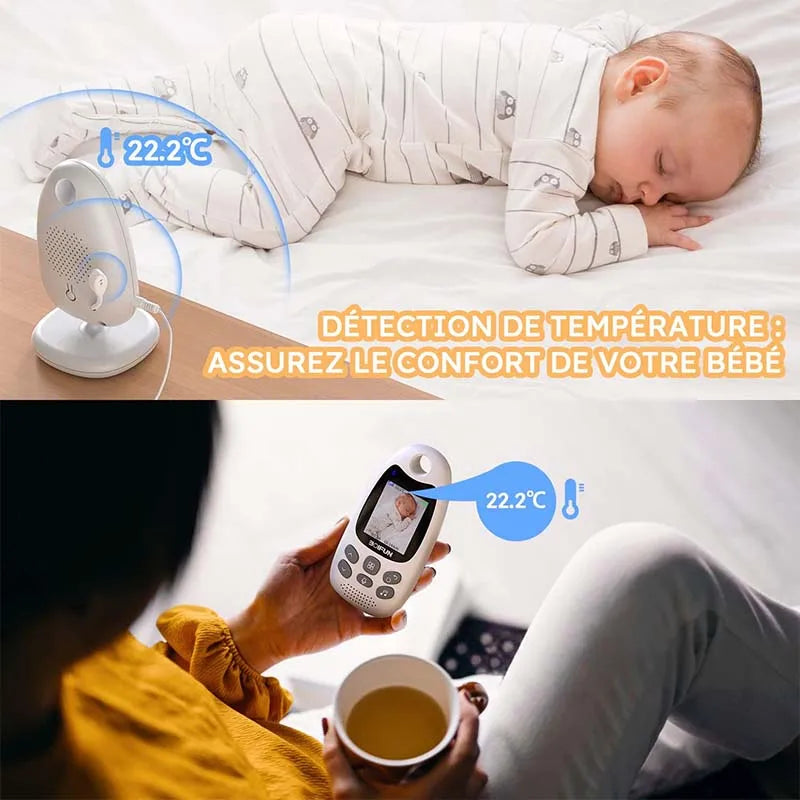 BOIFUN Baby Monitor With Camera VOX Temperature Sensor 2.4GHz 720p