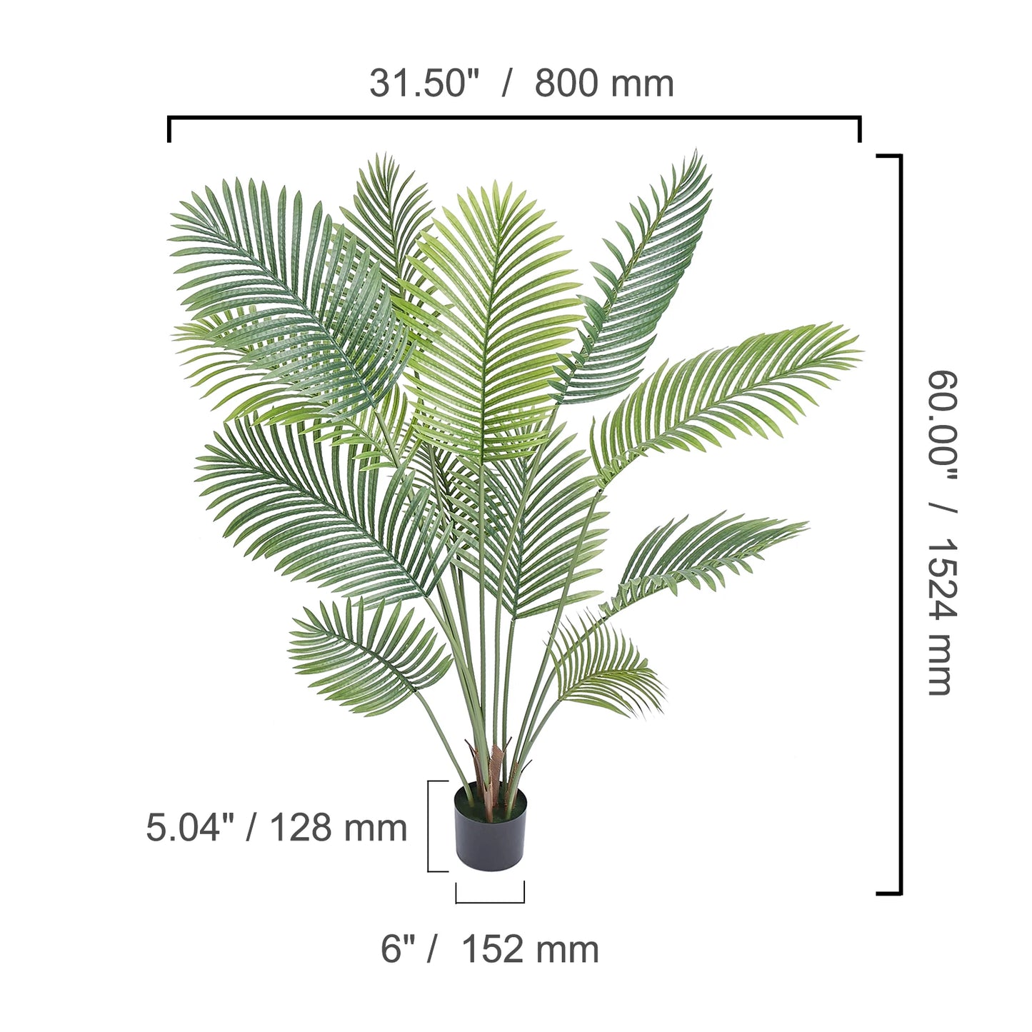 SucceBuy Artificial Palm Tree With PE Material And Anti Tip Design