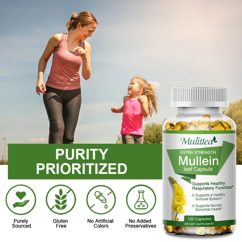 Mulittea Mullein Leaf Capsules For Respiratory Support