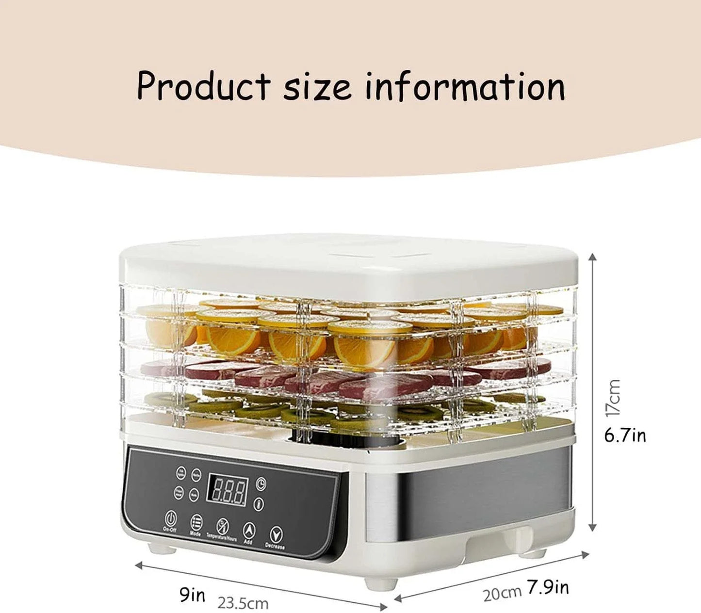 5-Layer Household Food Dryer For Fruits And Vegetables Adjustable Temperature