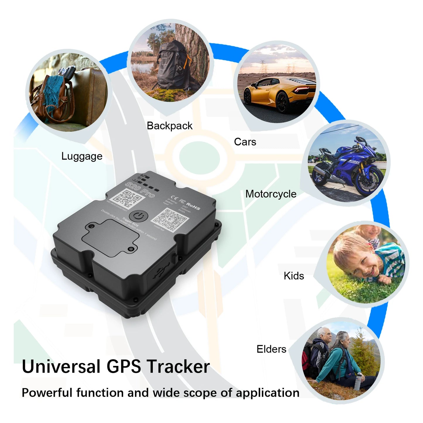 Wanwaytech 4G GPS Tracker for Car and Motorcycle Real Time