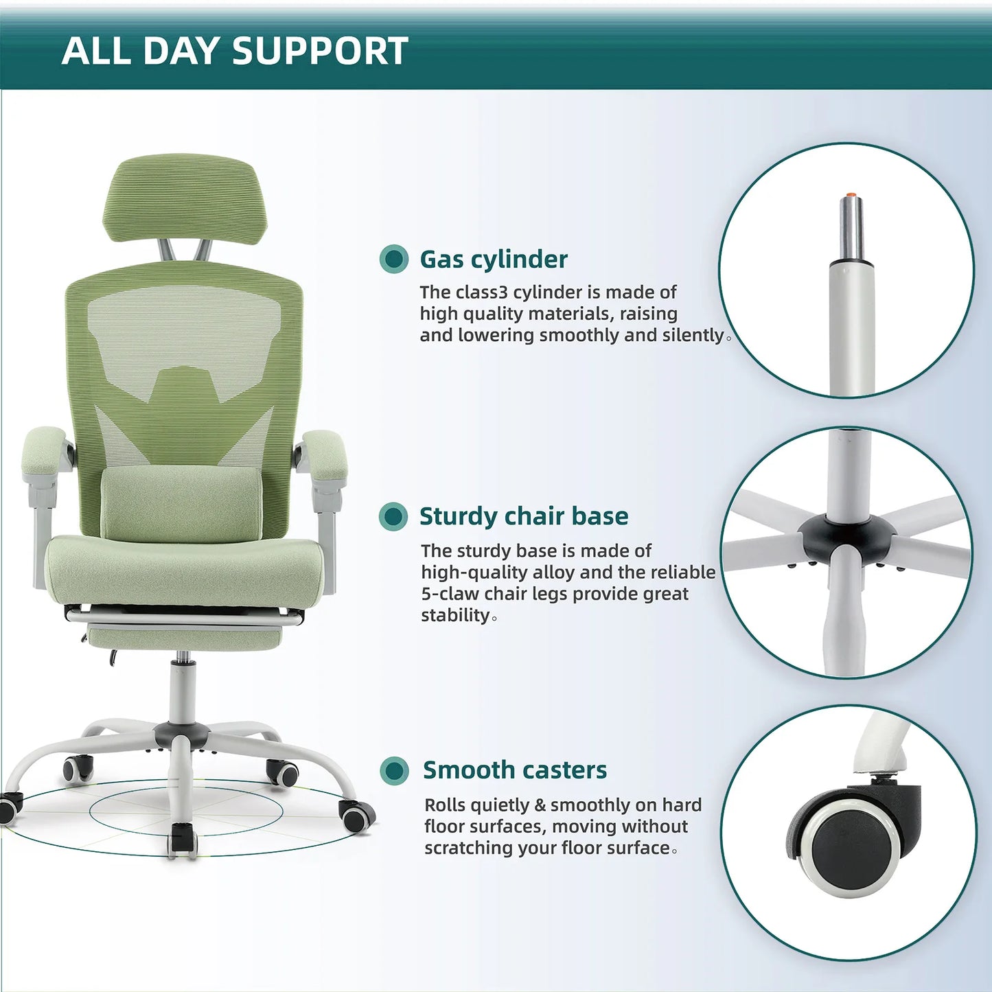 JHK Ergonomic Reclining High Back Mesh Chair With Lumbar Support