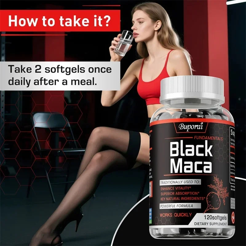 Pslalae Black Maca Supplement Buporai Energy Endurance