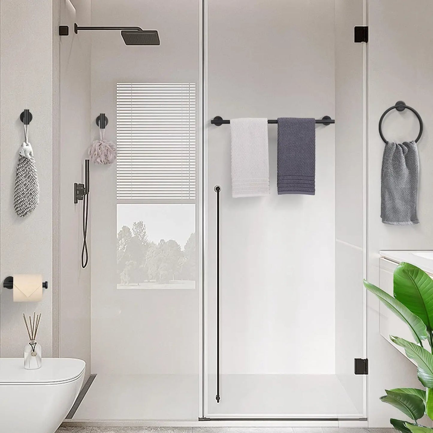 Brushed Gold 5-Piece Bathroom Hardware Set Stainless Steel
