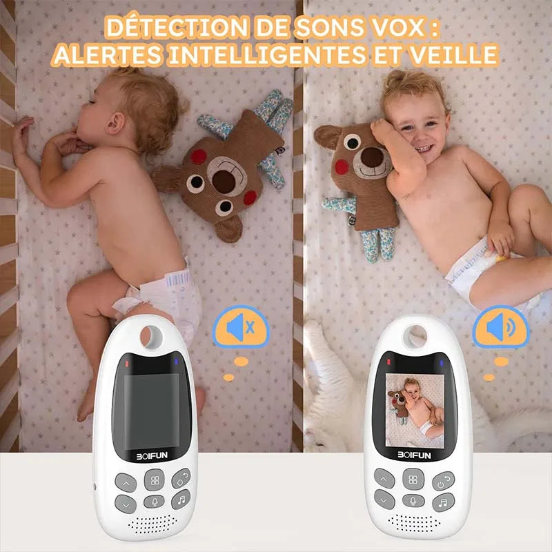 BOIFUN Baby Monitor With Camera VOX Temperature Sensor 2.4GHz 720p