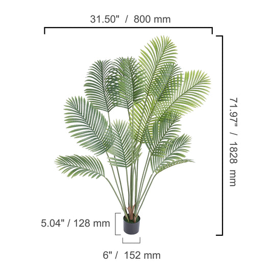 SucceBuy Artificial Palm Tree Faux Plant With Anti Tip Stability